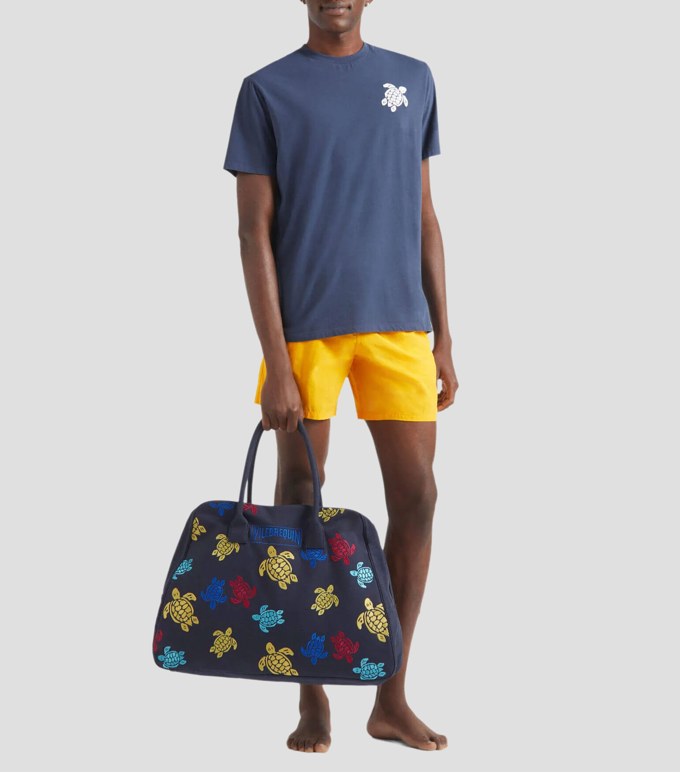 Playera de cuello redondo con manga corta estampada Hombre